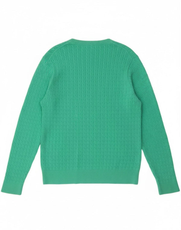 Tommy Hilfiger Pull col V pour femme UK 20 2XL Vert Coton