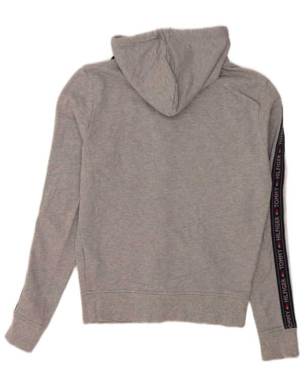 Tommy Hilfiger Pull à capuche zippé graphique pour homme Small Gris Colorblock
