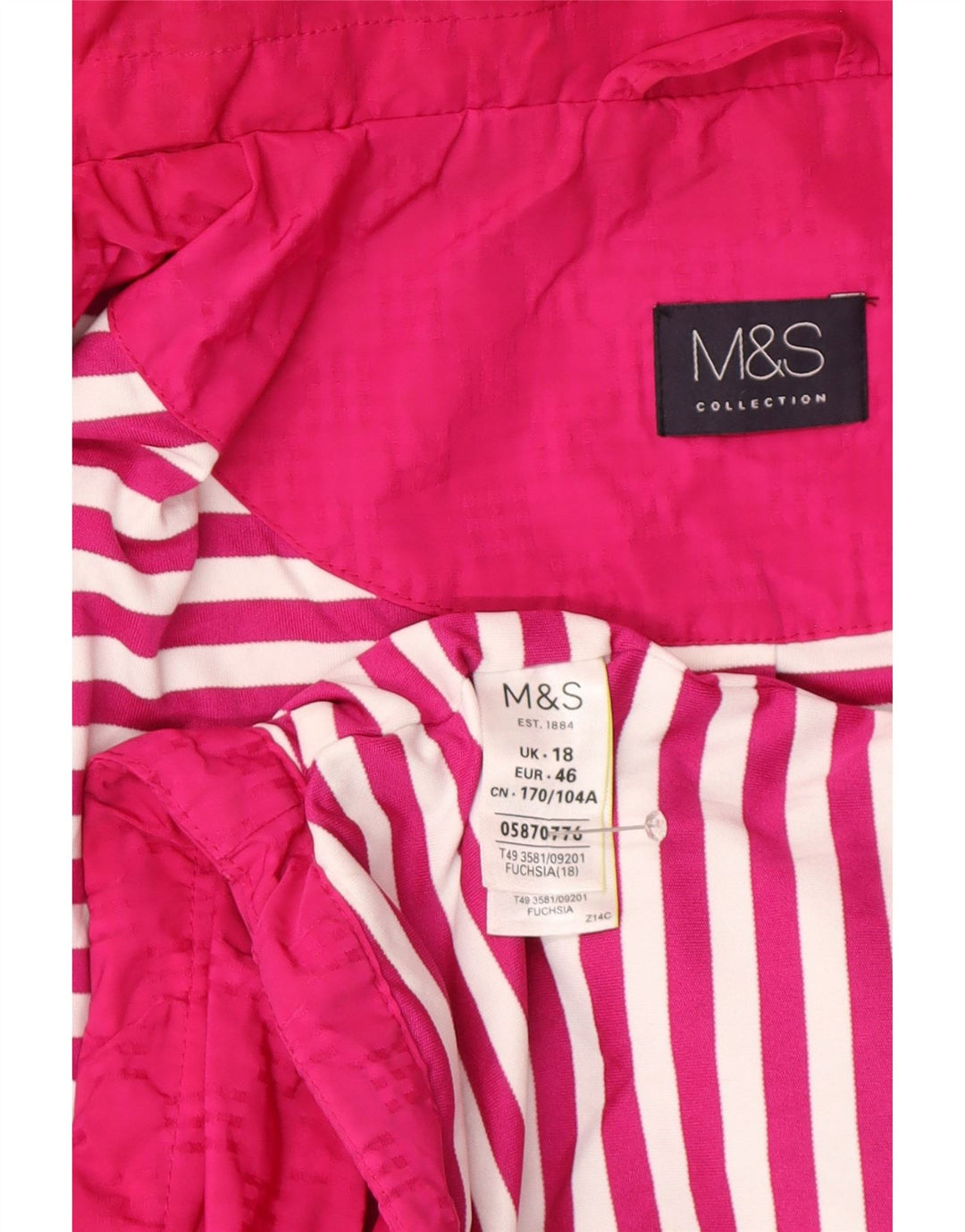 Marks & Spencer Veste de pluie à capuche pour femme UK 18 XL Rose Polyester