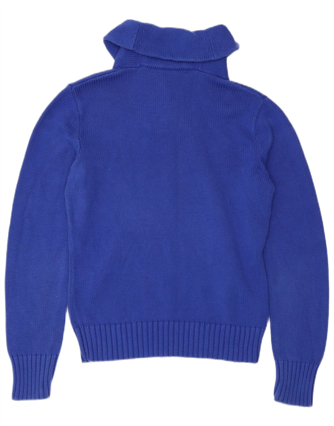 RALPH LAUREN Pull à col châle pour femme UK 14 Grand coton bleu marine