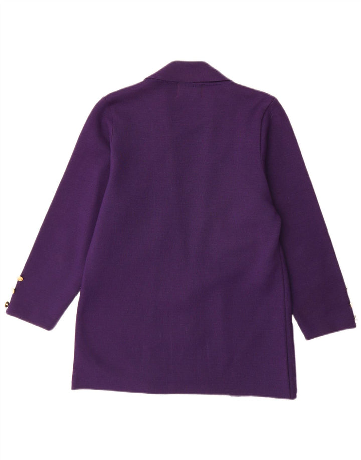 vintage Femme 3 Bouton Blazer Veste UK 10 Petit Violet