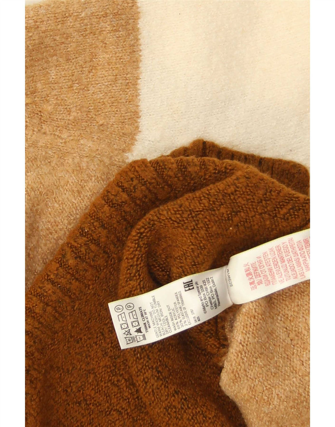 Marks & Spencer Pull à col rond pour femme UK 12 Marron moyen