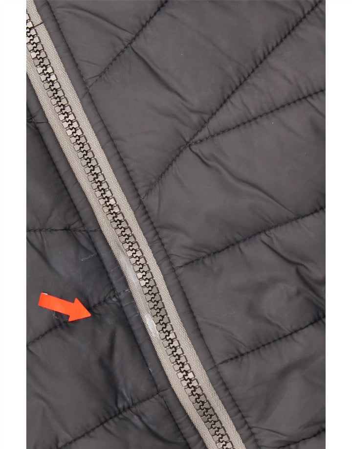 Superdry Veste matelassée à capuche pour hommes UK 36 Petit Noir Polyester Colorblock