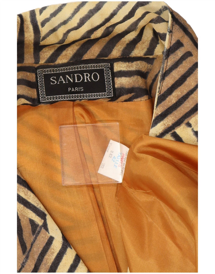 Sandro Veste blazer à motifs 2 boutons pour femme IT 42 Marron moyen rayé