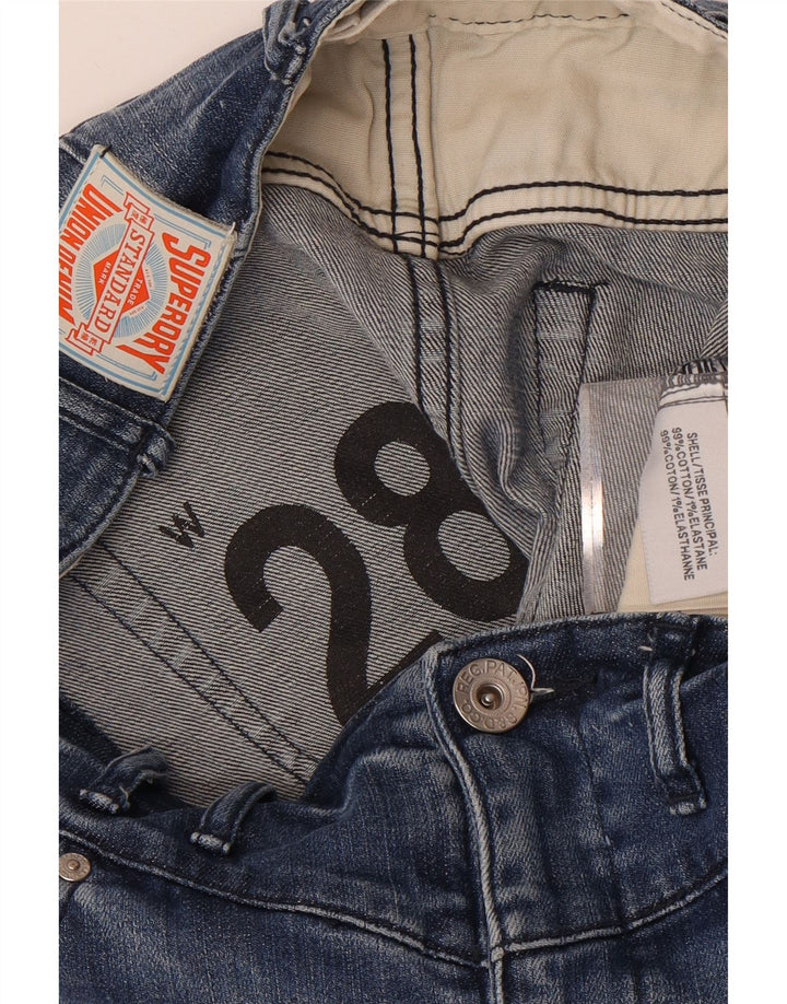 Superdry Femme Mini Jupe En Jean W28 Bleu Moyen Coton