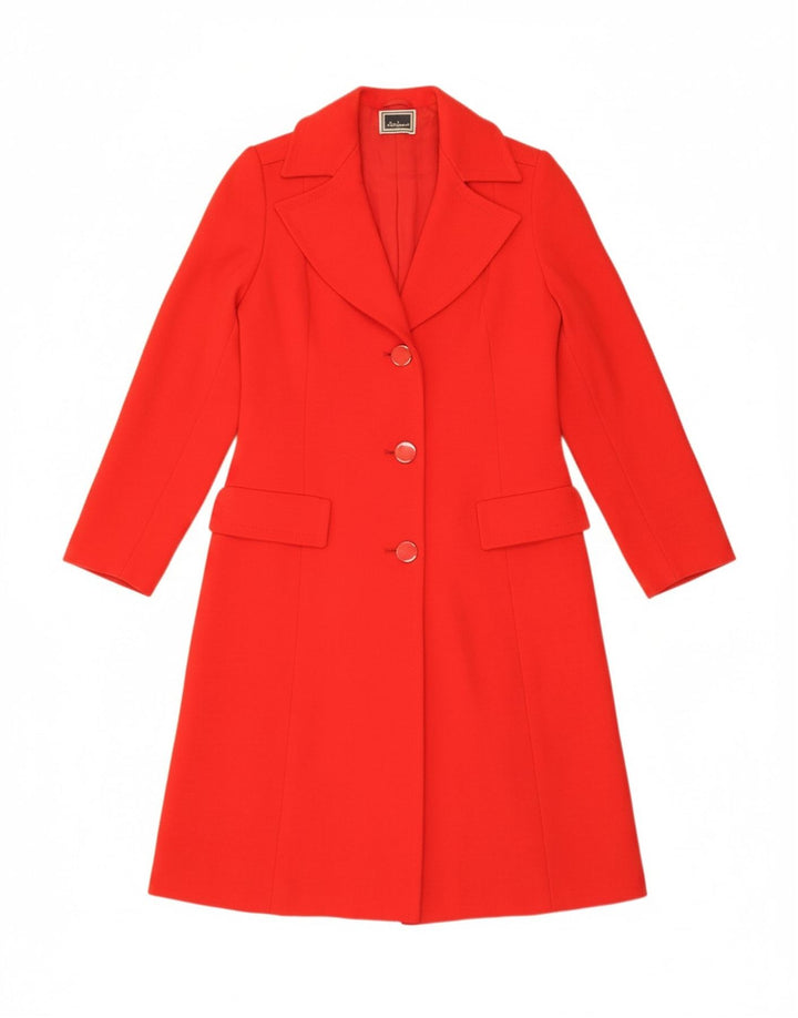 LUISA SPAGNOLI Womens Overcoat UK 10 Small Red Vintage Luisa Spagnoli and Second-Hand Luisa Spagnoli from Messina Hembry 