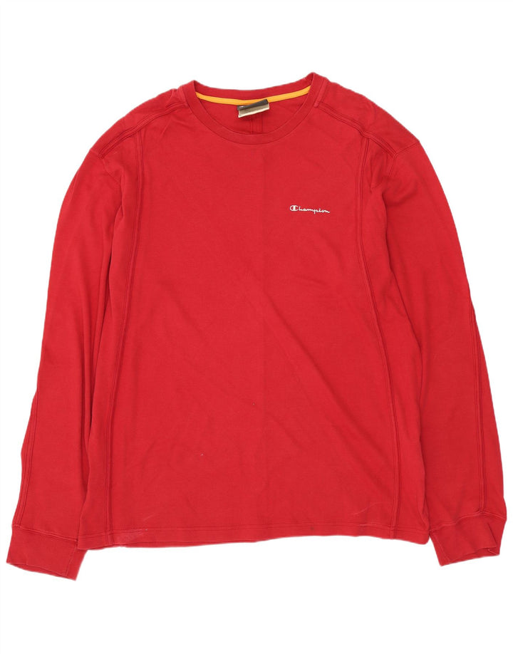 CHAMPION Haut Homme Manches Longues 2XL Rouge Coton