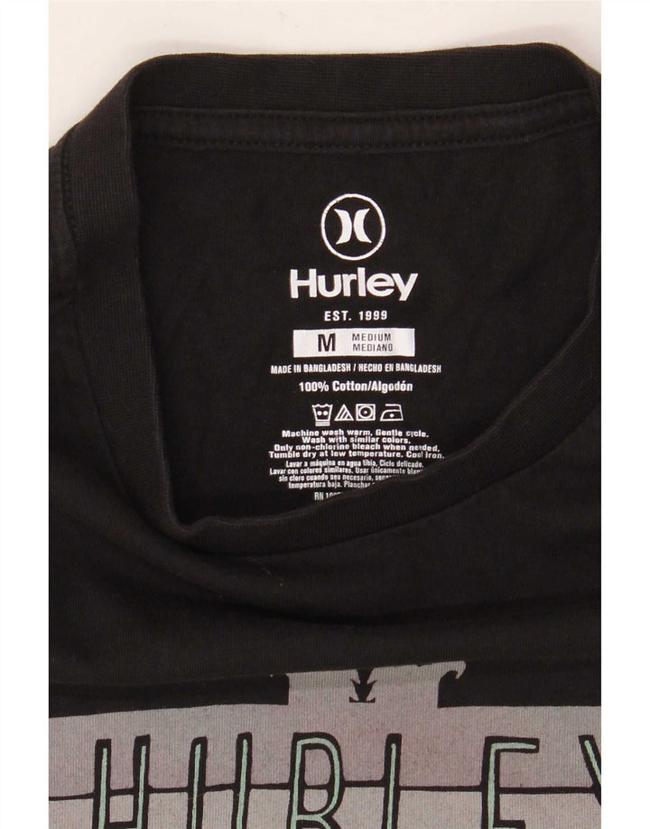 Hurley T-Shirt Graphique Homme Noir Moyen Coton