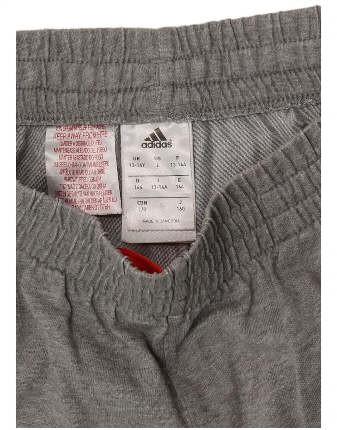 Adidas Short de Sport Garçon 13-14 Ans Gris Moucheté