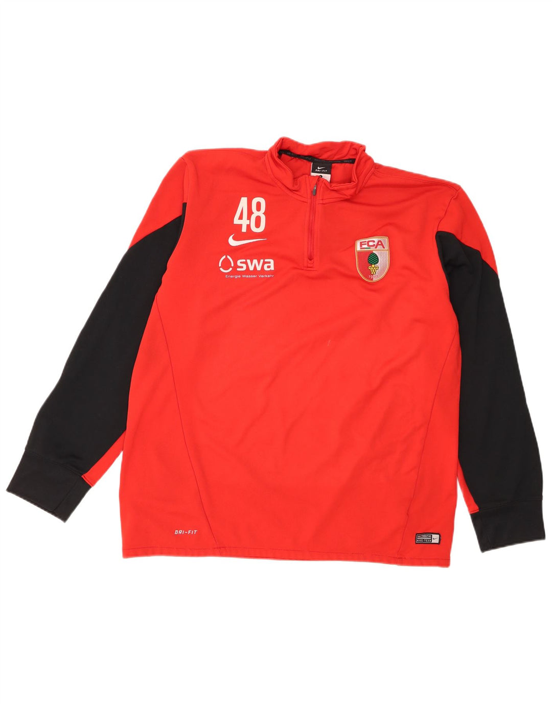 Nike Haut de survêtement FCA Augsburg Graphic pour homme - Grand color block - Rouge