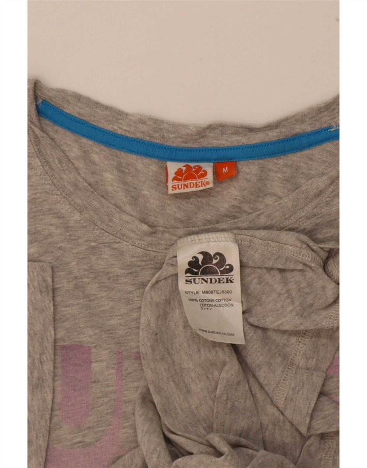 Sundek T-shirt graphique pour femme UK 14 Gris moyen moucheté