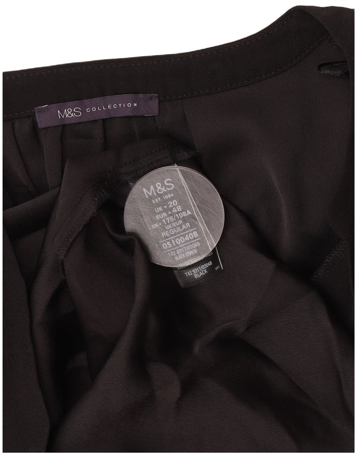 Marks & Spencer Robe droite à manches 3/4 pour femme UK 20 2XL Noir Polyester