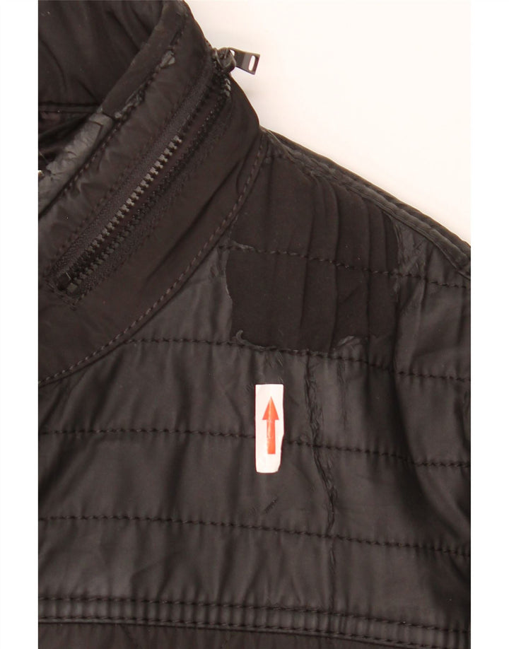 ZARA Veste matelassée à capuche pour homme UK 38 Medium Noir