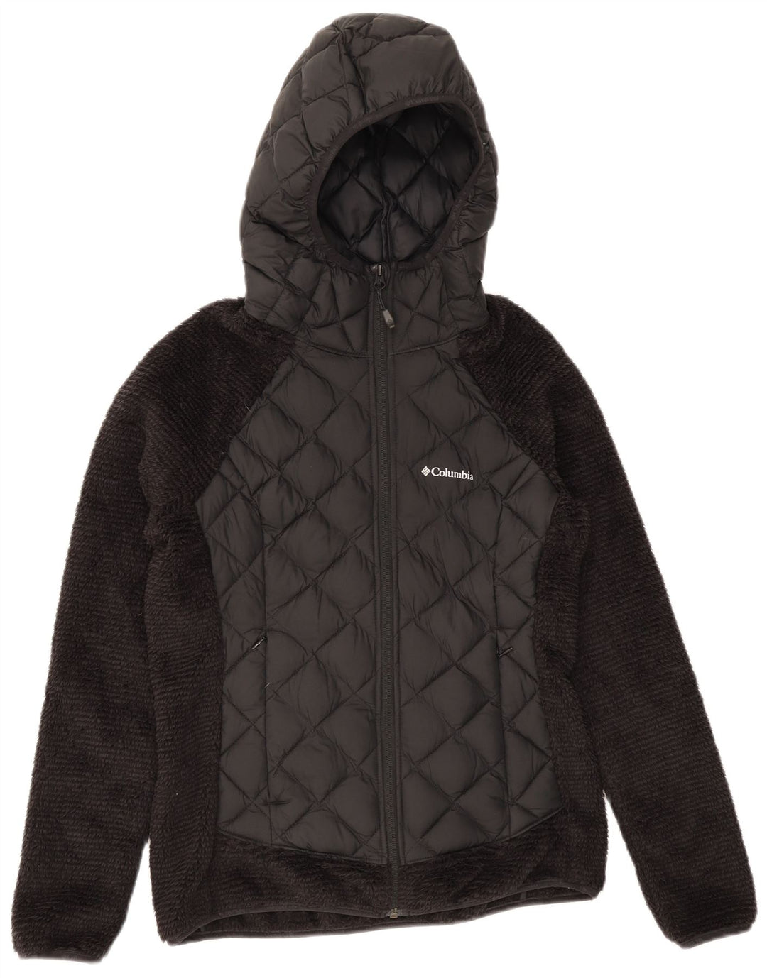 Columbia Veste polaire matelassée à capuche pour femme UK 10 Small Noir Polyester