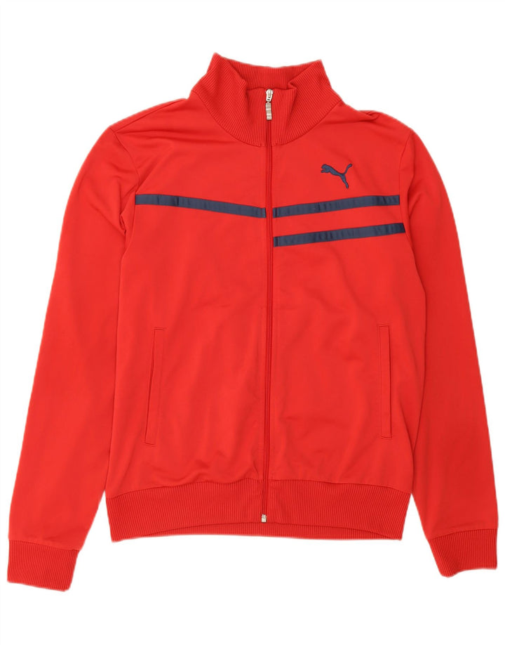PUMA Mens Tracksuit Top Jacket Large Red Polyester
