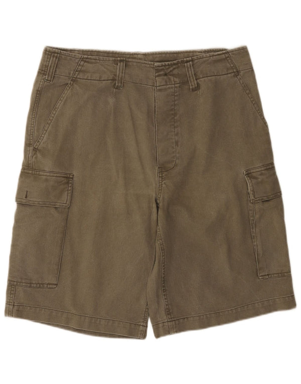 vintage Mens Cargo Shorts Grand W34 Kaki Coton