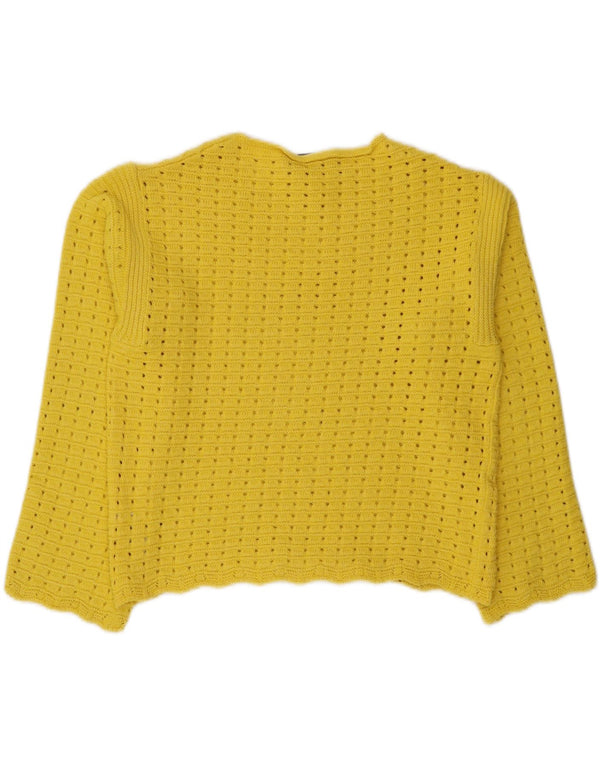 Marks & Spencer Pull court à col bateau pour femme UK 14 Jaune moyen