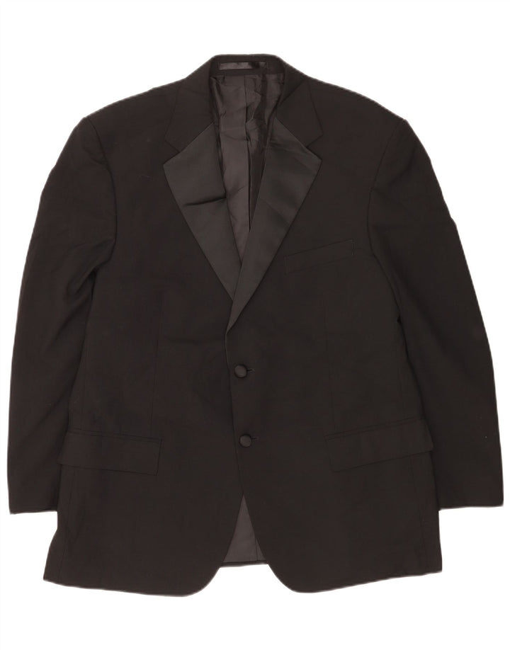 Marks & Spencer Veste blazer courte à 2 boutons pour homme UK 42 XL Noir Polyester