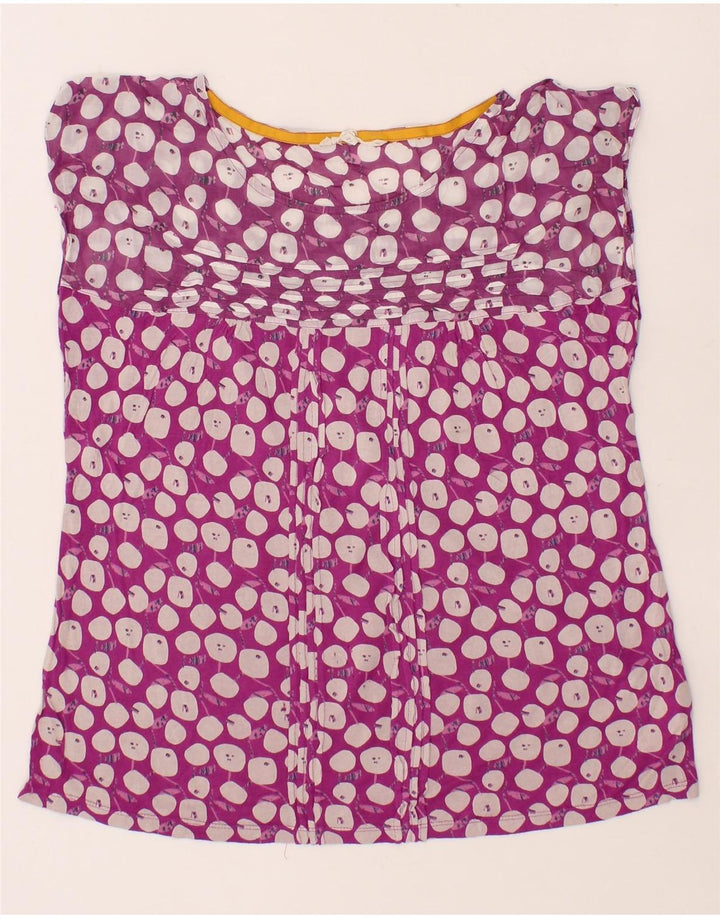 VINTAGE Womens Blouse Top UK 12 Medium  Pink Spotted Viscose Vintage Vintage and Second-Hand Vintage from Messina Hembry 