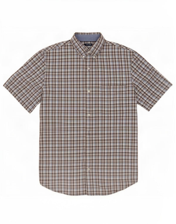 Chaps Chemise à manches courtes pour homme facile d'entretien en coton vichy multicolore