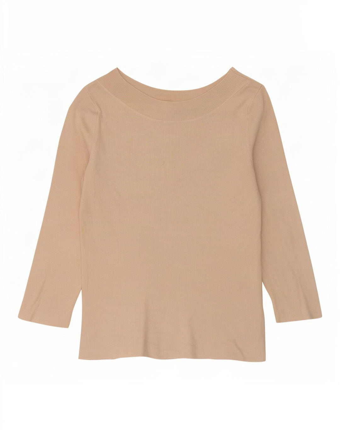 Oasis Crop Top Femme Manches 3/4 UK 12 Beige Moyen Viscose