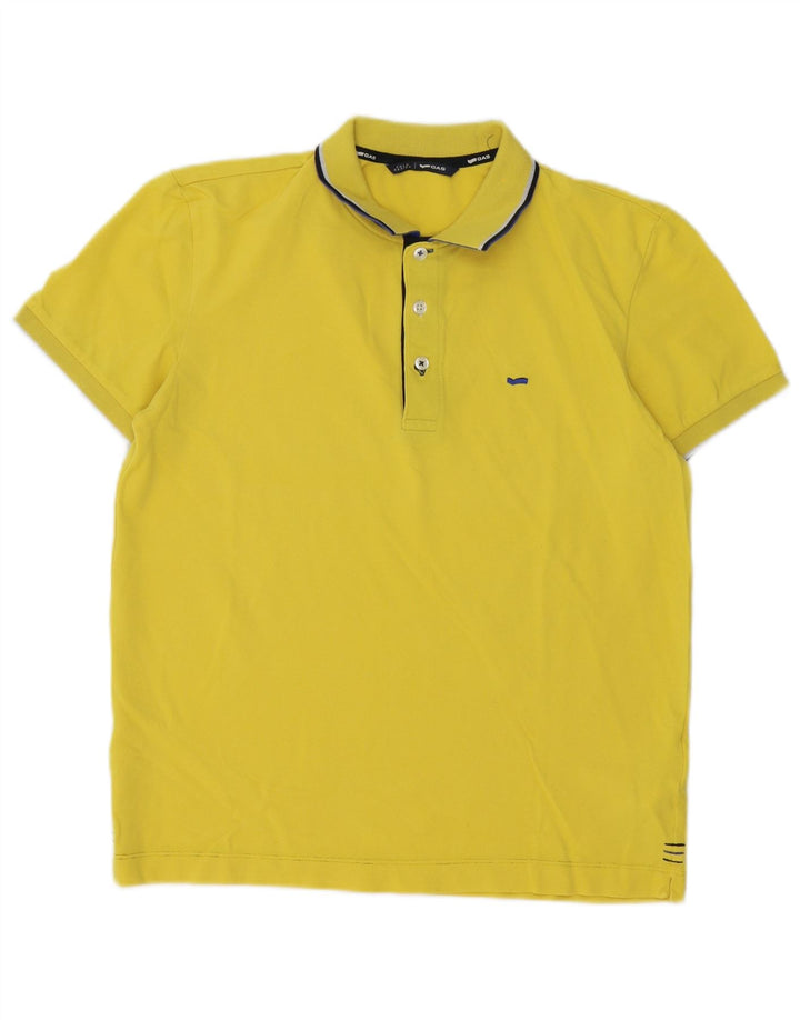 Gas Polo Homme Coton Rayé Jaune Moyen