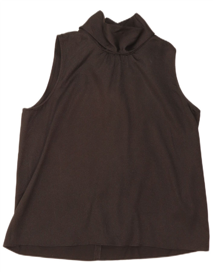 DKNY Chemisier sans manches pour femme UK 18 XL Noir Polyester