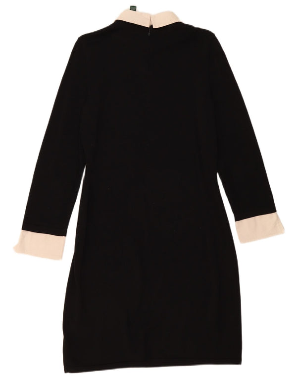 Ralph Lauren Robe polo à manches longues pour femme UK 12 Noir moyen Colourblock