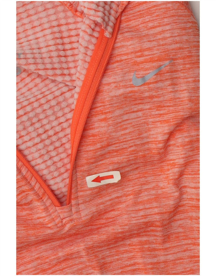 Nike Haut de survêtement Dri Fit pour femme UK 14 Orange moyen moucheté