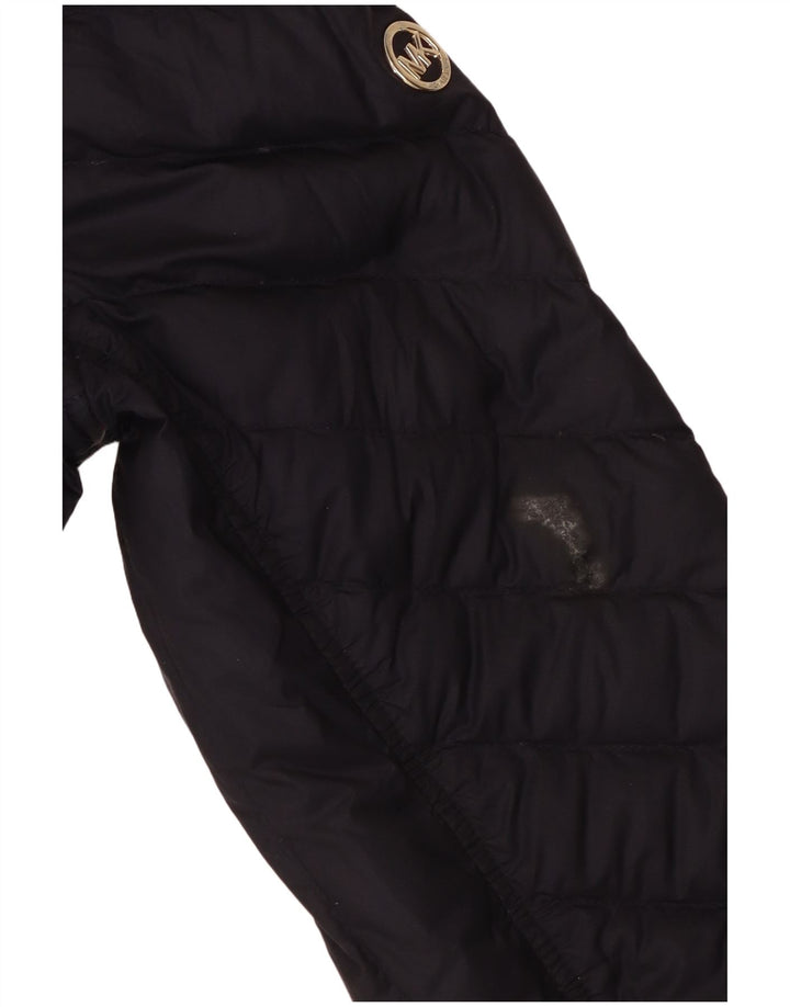 Michael Kors Veste matelassée à capuche pour femme UK 14 Bleu marine moyen Polyester