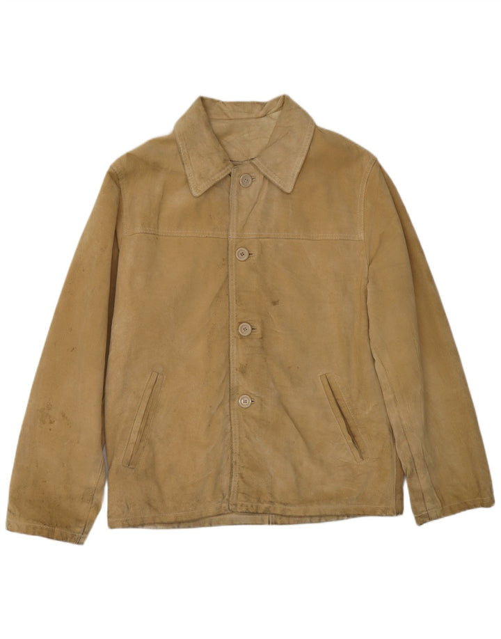 CONBIPEL Veste en daim pour homme UK 40 Grand cuir beige