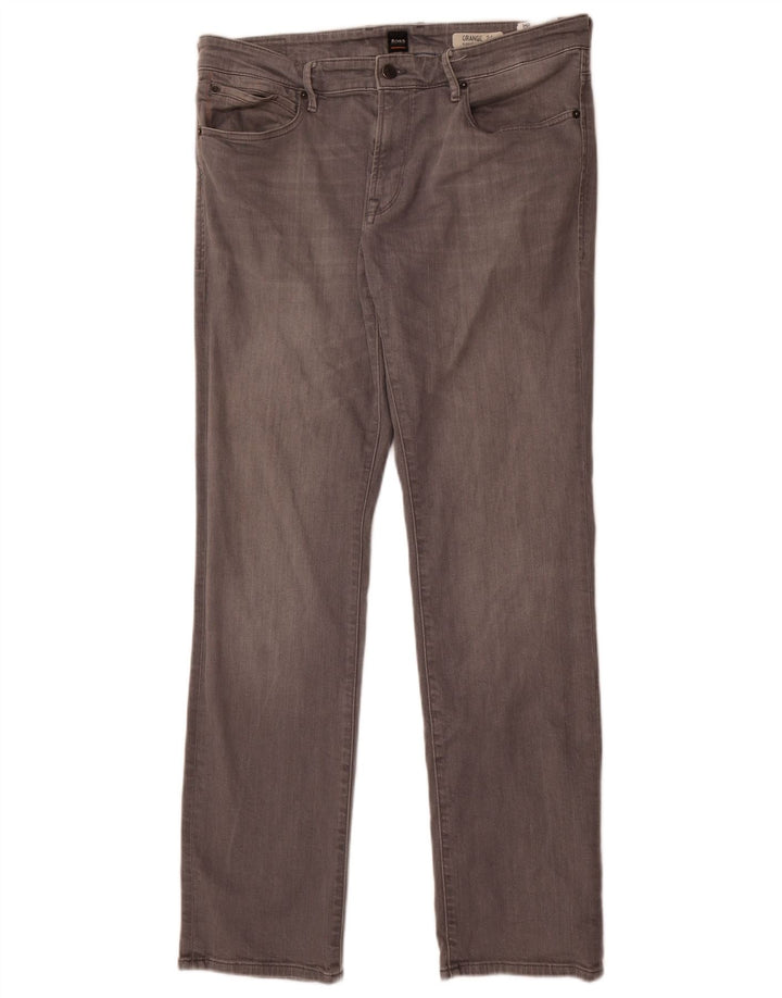 Hugo Boss Jean droit coupe droite W36 L34 gris coton