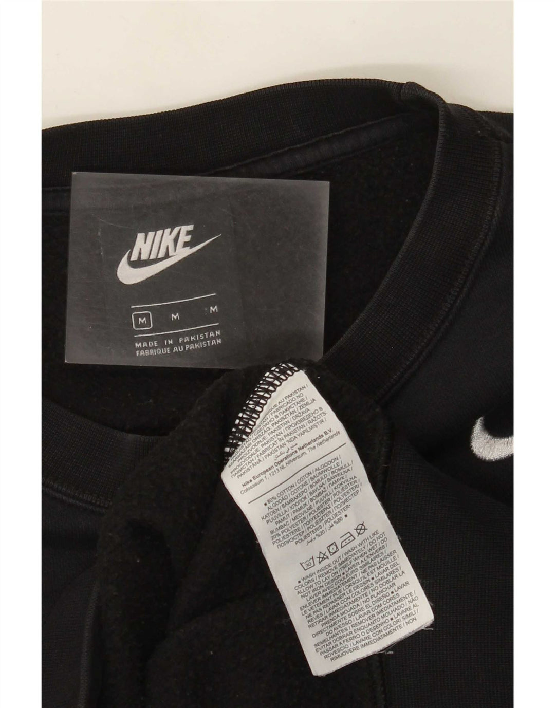 Nike Sweat-shirt court surdimensionné pour femme UK 14 en coton noir moyen