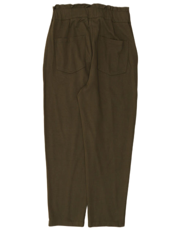 Zara Pantalon court fuselé taille haute pour femme Medium W28 L25 Kaki