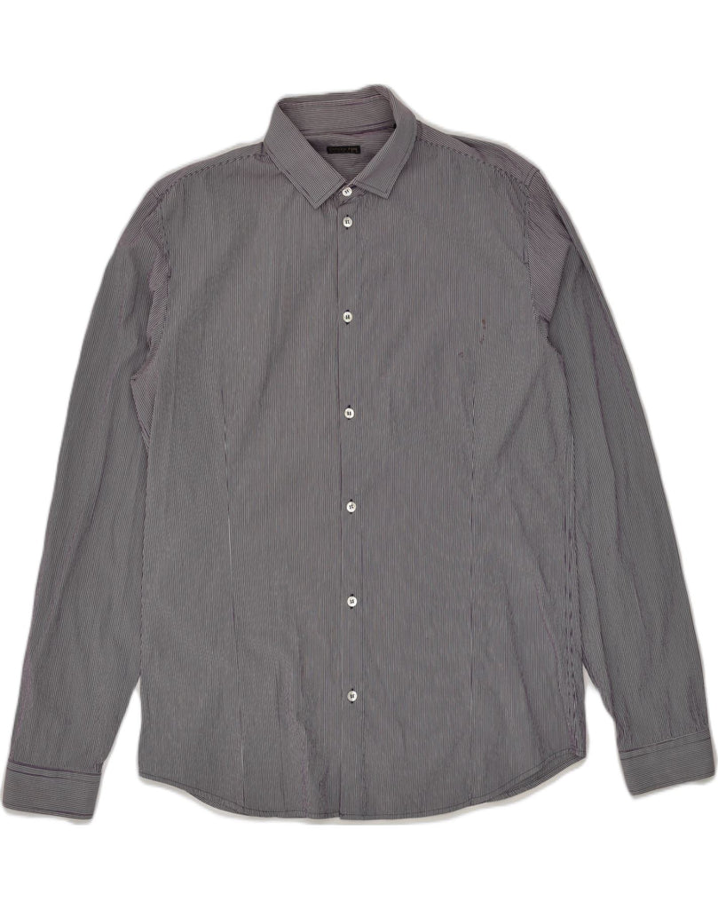 PATRIZIA PEPE FIRENZE Mens Shirt IT 52 Large Purple Striped Cotton | Vintage Patrizia Pepe Firenze | Thrift | Second-Hand Patrizia Pepe Firenze | Used Clothing | Messina Hembry 