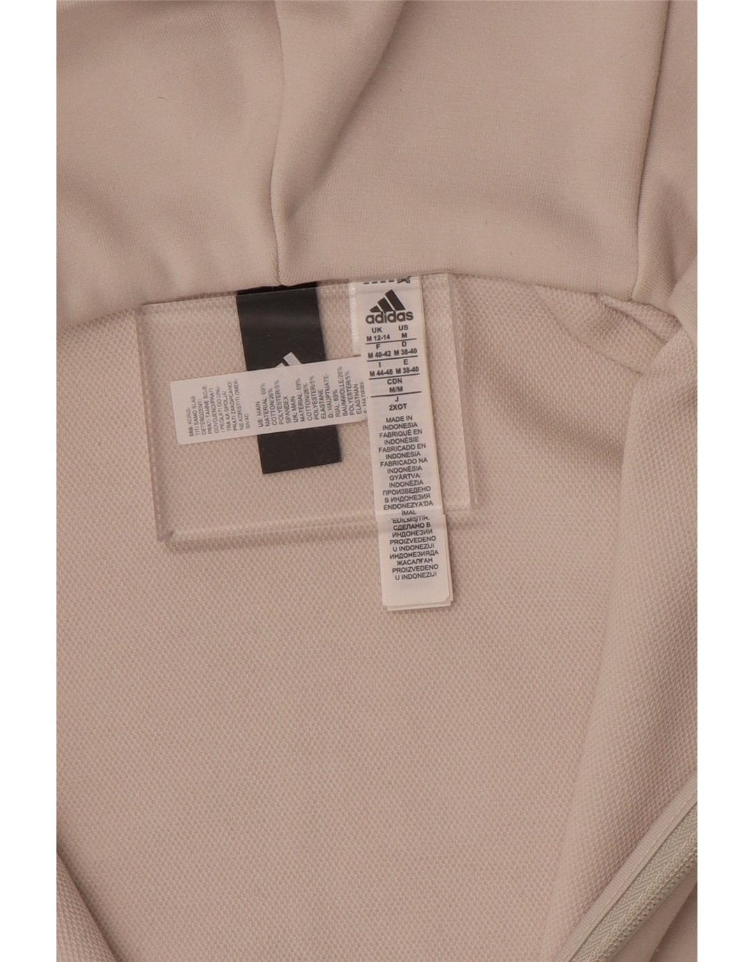 ADIDAS Pull à capuche zippé pour femme UK 12/14 Coton blanc moyen
