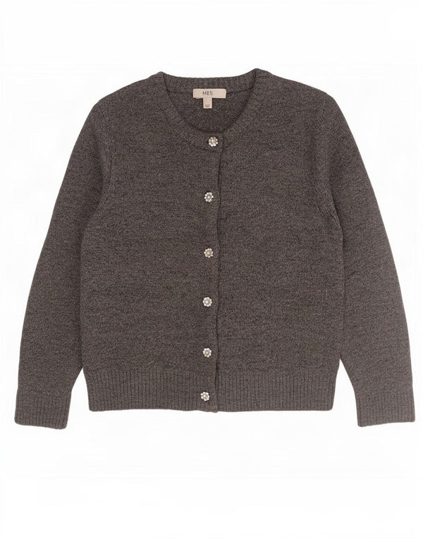 Marks & Spencer Pull cardigan surdimensionné pour femme UK 10 Petit gris acrylique