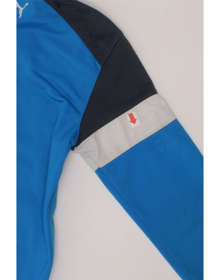 PUMA Boys Tracksuit Top Jacket 5-6 Years Blue Colourblock Polyester Vintage Puma and Second-Hand Puma from Messina Hembry 