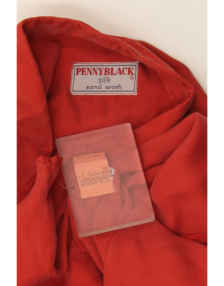 Penny Black Chemise Chemisier Femme UK 16 Grande Soie Rouge