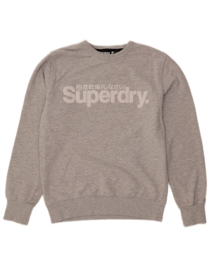 Superdry Sweat-Shirt Graphique en Coton Chiné Gris Moyen Homme