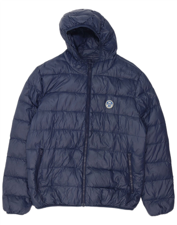 NORTH SAILS Veste matelassée à capuche pour homme UK 42 XL Bleu marine Polyamide