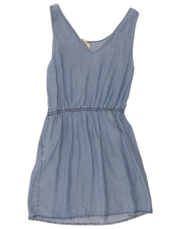 Oasis Robe en jean sans manches pour femme UK 10 Petit Lyocell Bleu