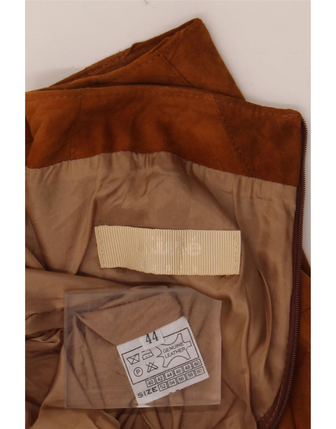 VINTAGE Jupe en daim femme IT 44 Medium W30 Cuir marron