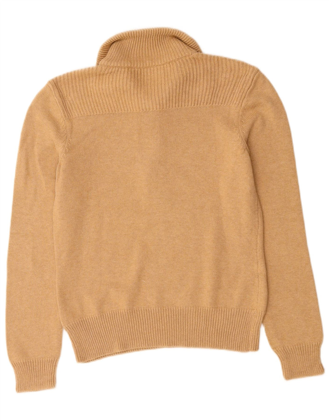 Ralph Lauren Pull à col boutonné pour femme UK 12 Coton beige moyen