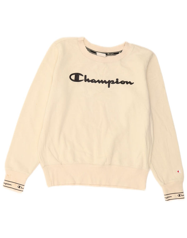 Champion Sweat-shirt surdimensionné graphique pour femme UK 10 Small Off White
