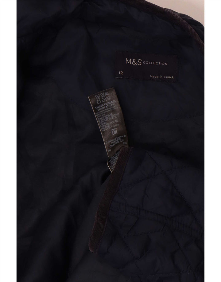 Marks & Spencer Veste matelassée pour femme UK 12 Medium Navy Blue Polyamide