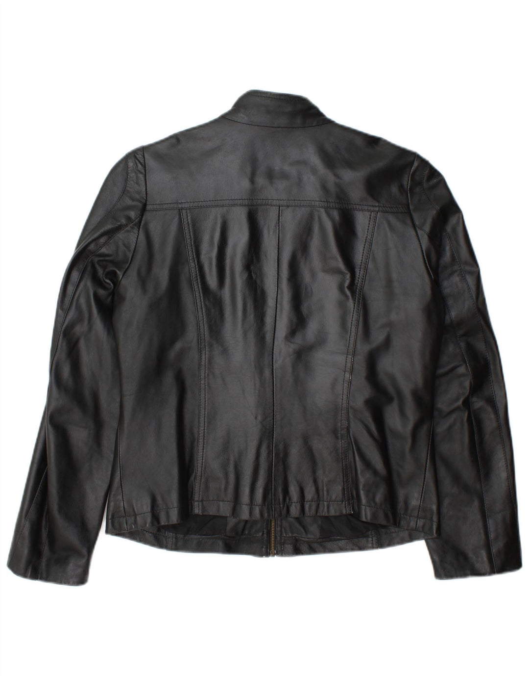 veste en cuir femme vintage IT 46 Grand cuir noir