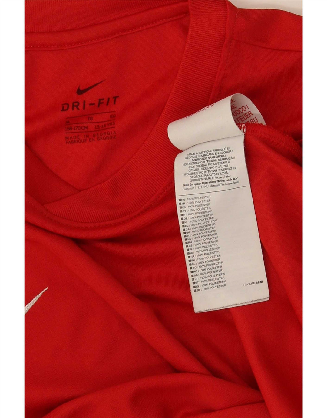 Nike Garçon Dri Fit T-Shirt Top 13-14 ans XL Rouge Polyester