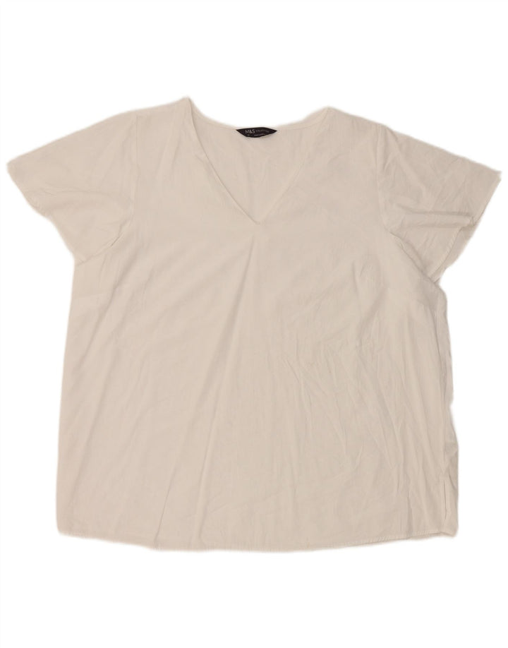 Marks & Spencer Chemisier pour femme UK 20 2XL Blanc Viscose