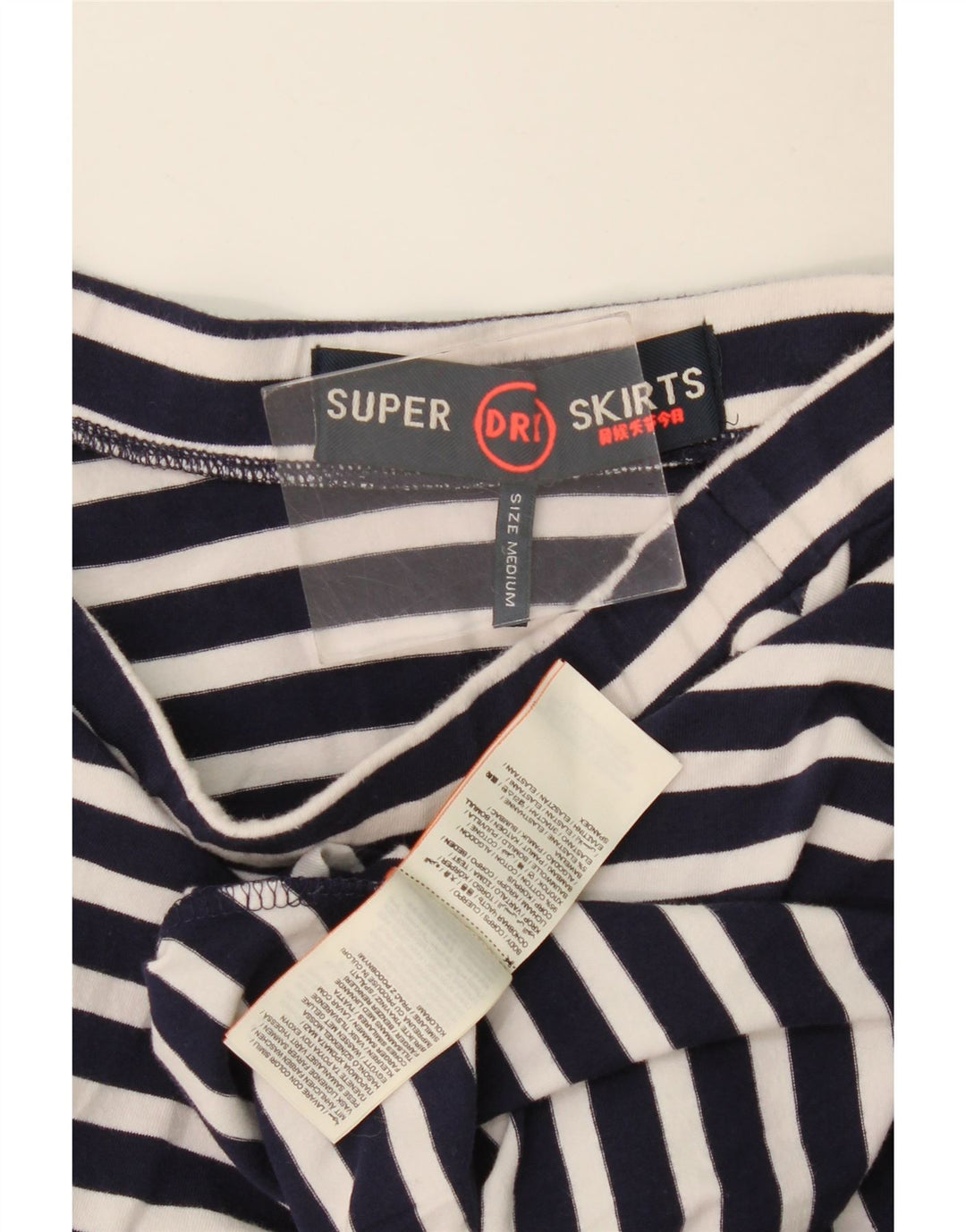 Superdry Femme Jupe A-Line Medium W28 Bleu Marine Rayé Coton